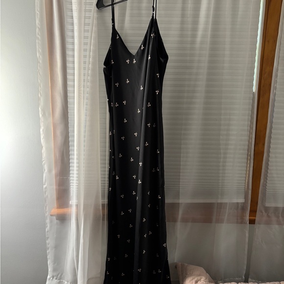 Black midi dress with light pink bows NWT - Picture 3 of 4